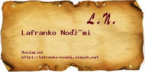 Lafranko Noémi névjegykártya